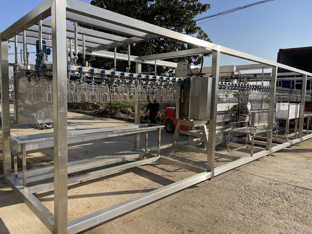 Qualité Système d'abattage de petits poulets économe en main-d'œuvre Halal Moins d'ouvriers nécessaires avec un costume de certification CE pour les petits abattoirs Usine